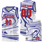Custom White Royal Graffiti Pattern Fluids Style Sports Uniform Basketball Jersey Sets