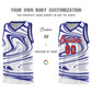 Custom White Royal Graffiti Pattern Fluids Style Sports Uniform Basketball Jersey Sets Limited