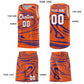 Custom Orange Royal Graffiti Pattern Fluids Style Sports Uniform Basketball Jersey Sets Limited