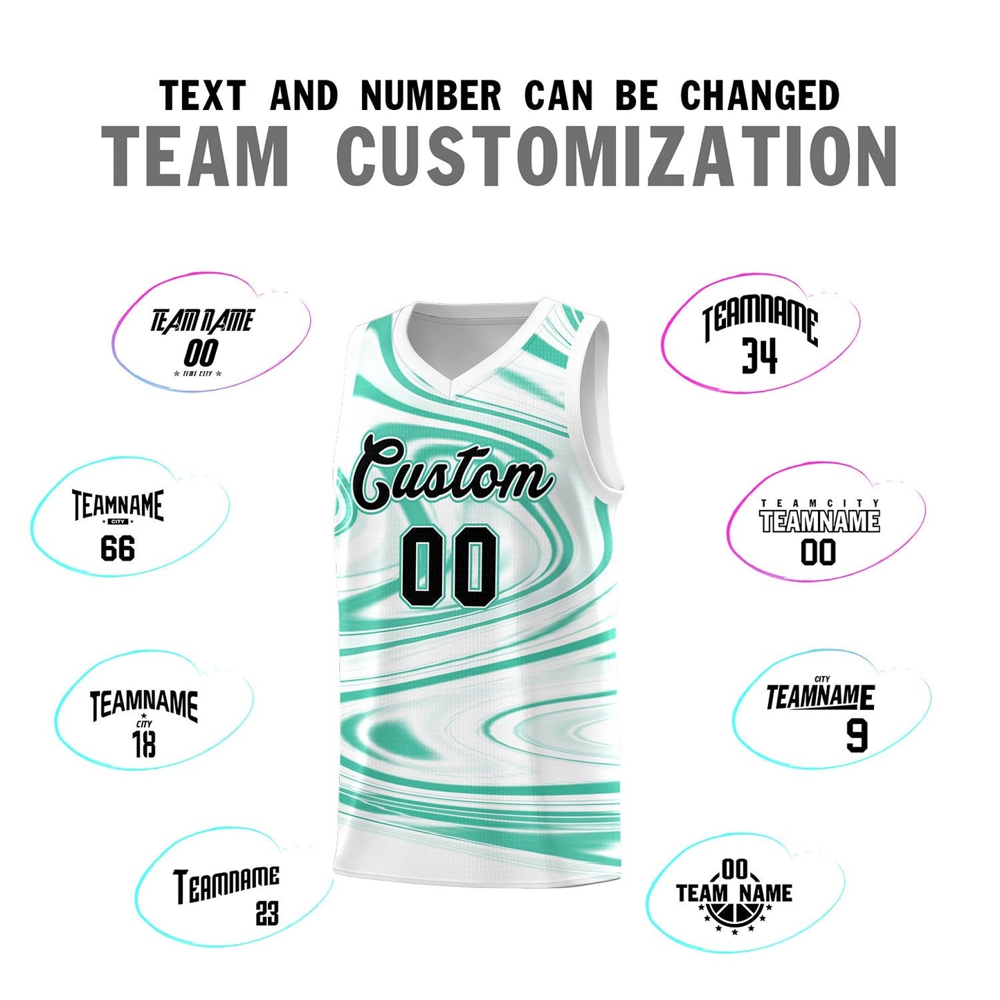 Custom White Bright Green Graffiti Pattern Fluids Style Sports Uniform Basketball Jersey Sets Limited