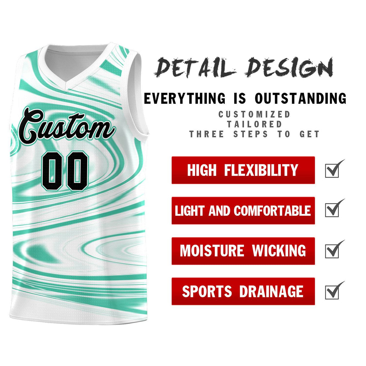 Custom White Bright Green Graffiti Pattern Fluids Style Sports Uniform Basketball Jersey Sets Limited