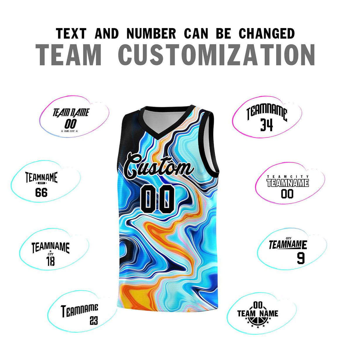 Custom Black Fluid Painting Pattern Sports Uniform Basketball Jersey Limited