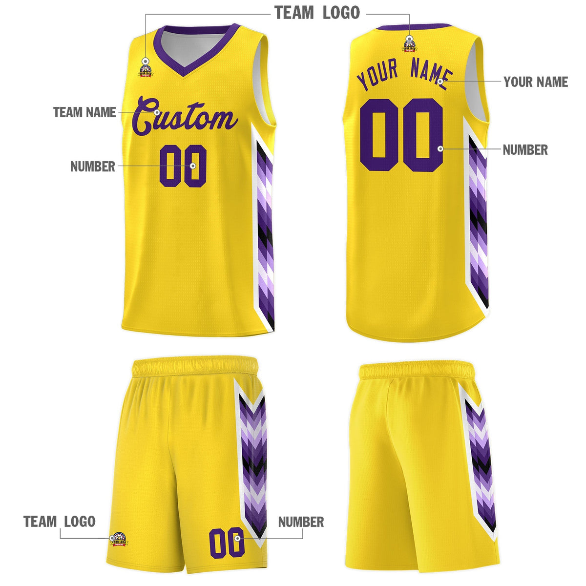 Custom Gold Mosaic Gradient Fashion Sports Uniform Basketball Jersey Limited