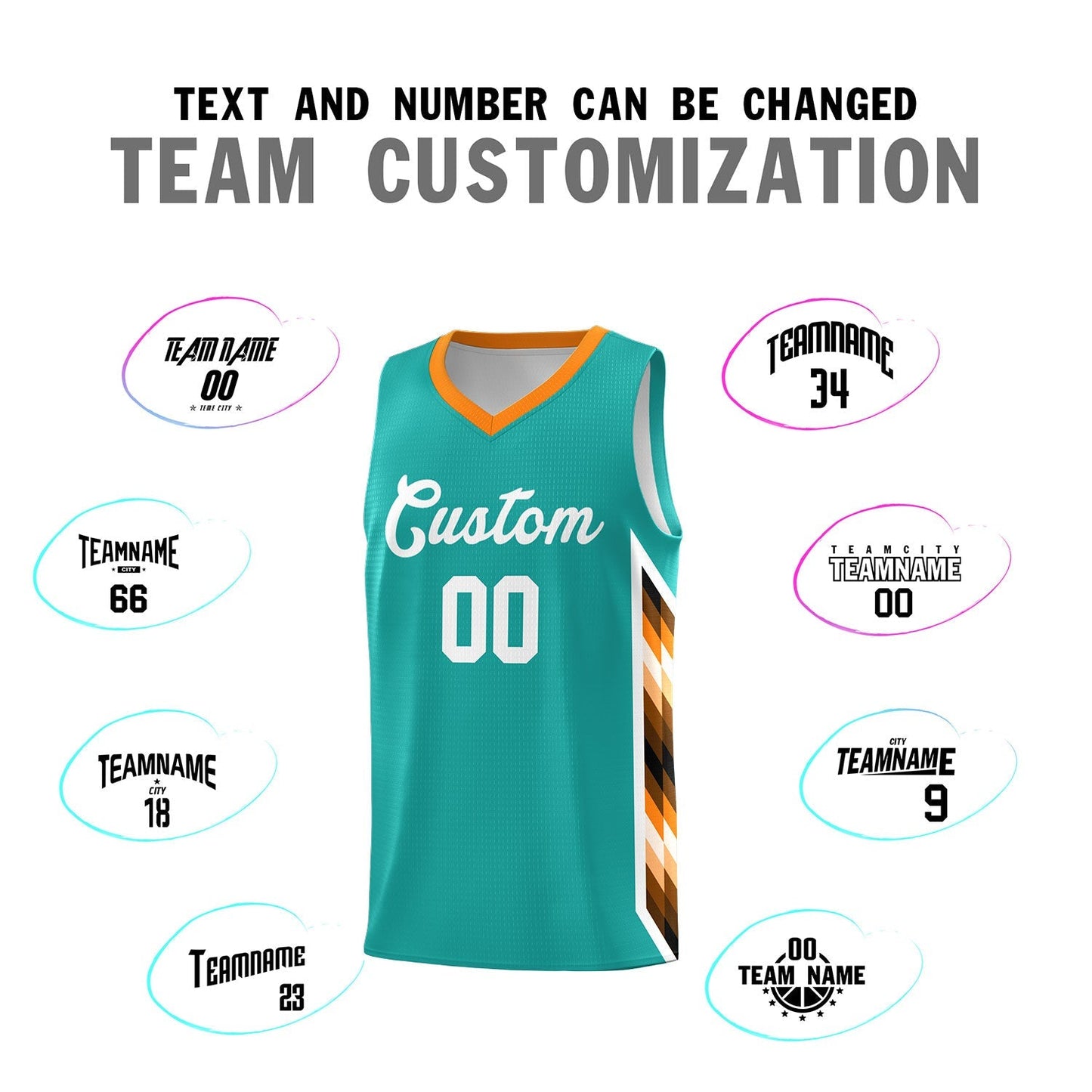 Custom Aqua Mosaic Gradient Fashion Sports Uniform Basketball Jersey Limited