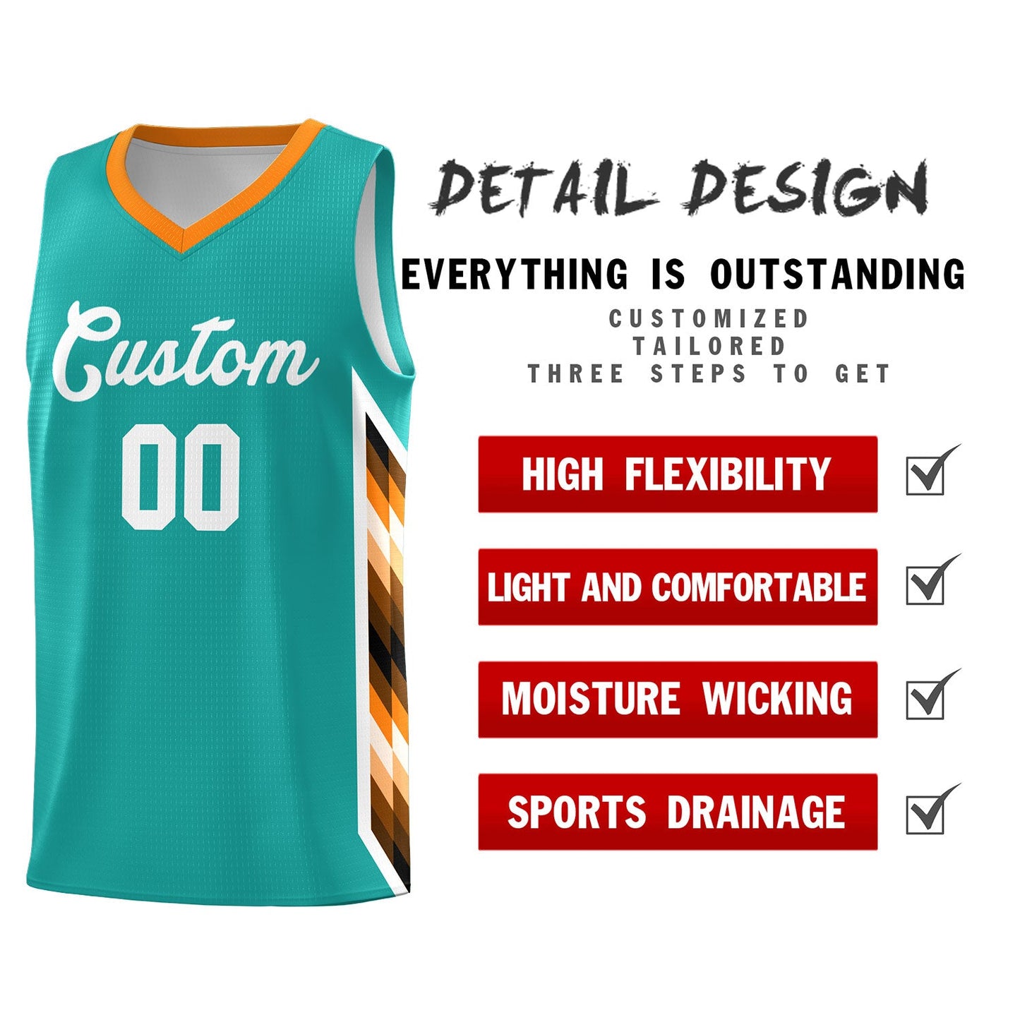 Custom Aqua Mosaic Gradient Fashion Sports Uniform Basketball Jersey Limited