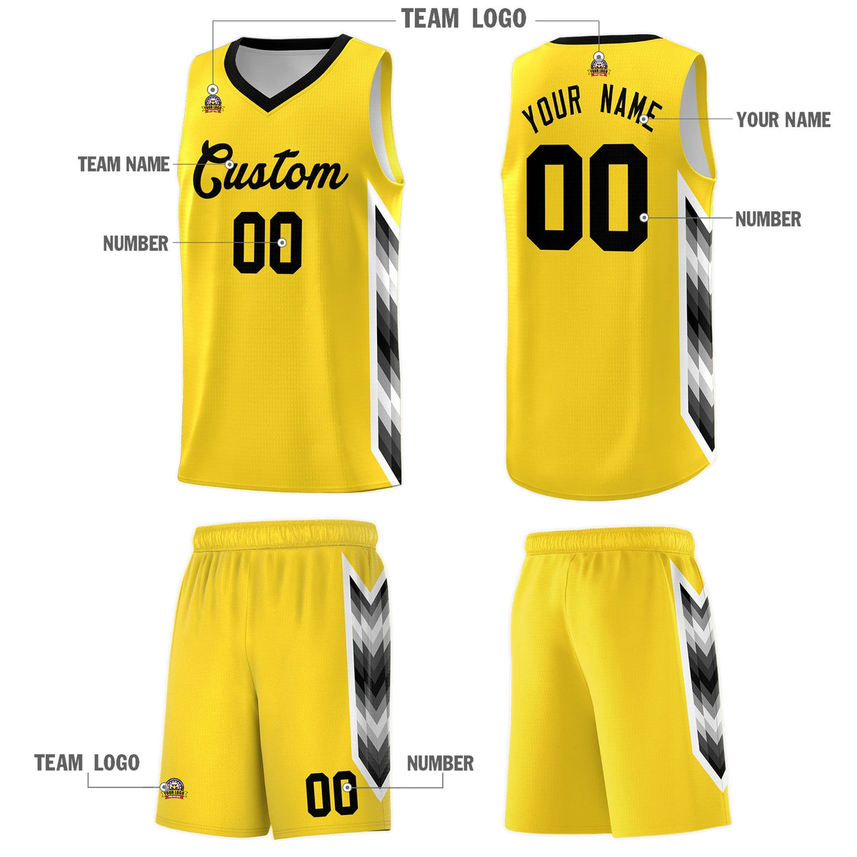 Custom Gold Mosaic Gradient Fashion Sports Uniform Basketball Jersey Limited