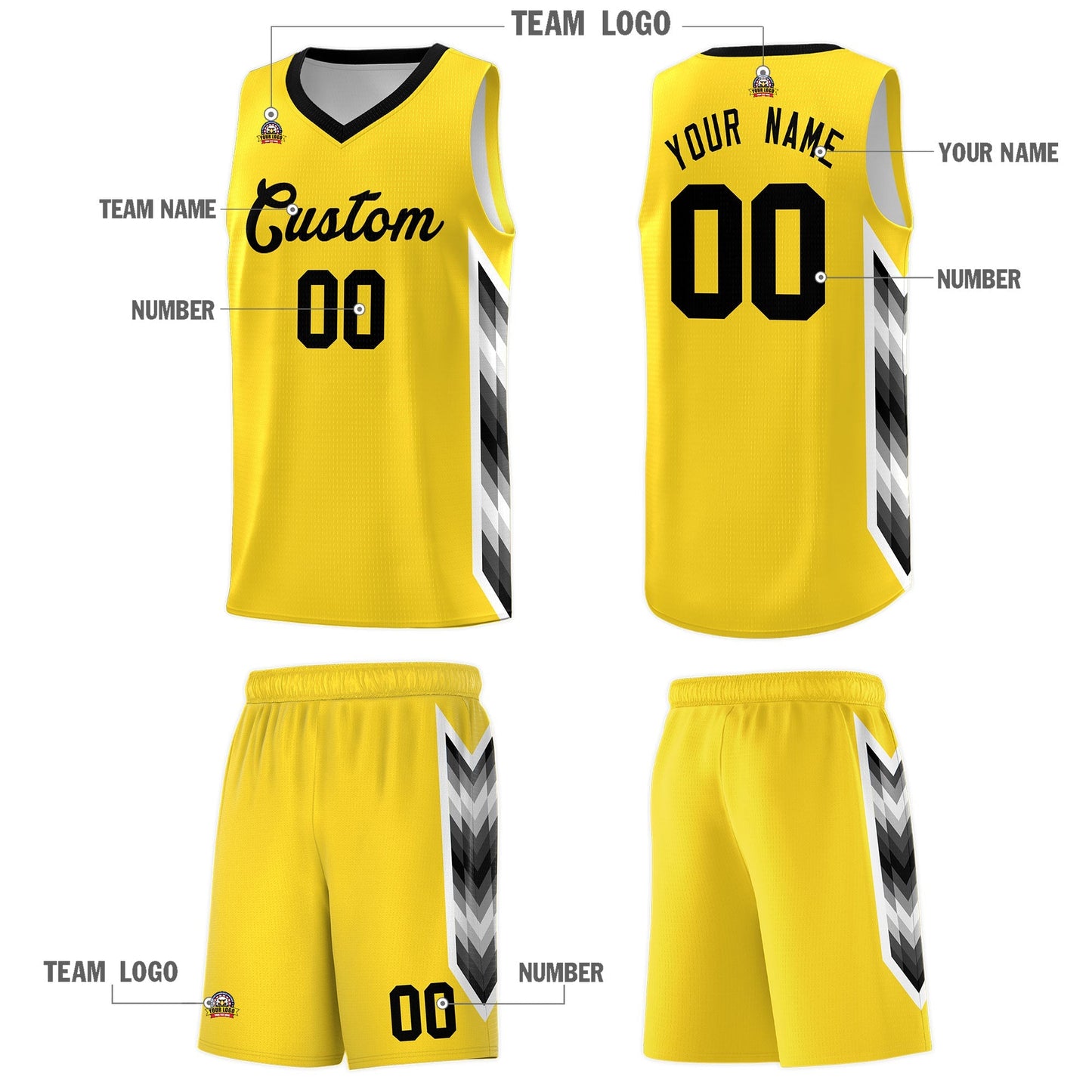 Custom Gold Mosaic Gradient Fashion Sports Uniform Basketball Jersey Limited