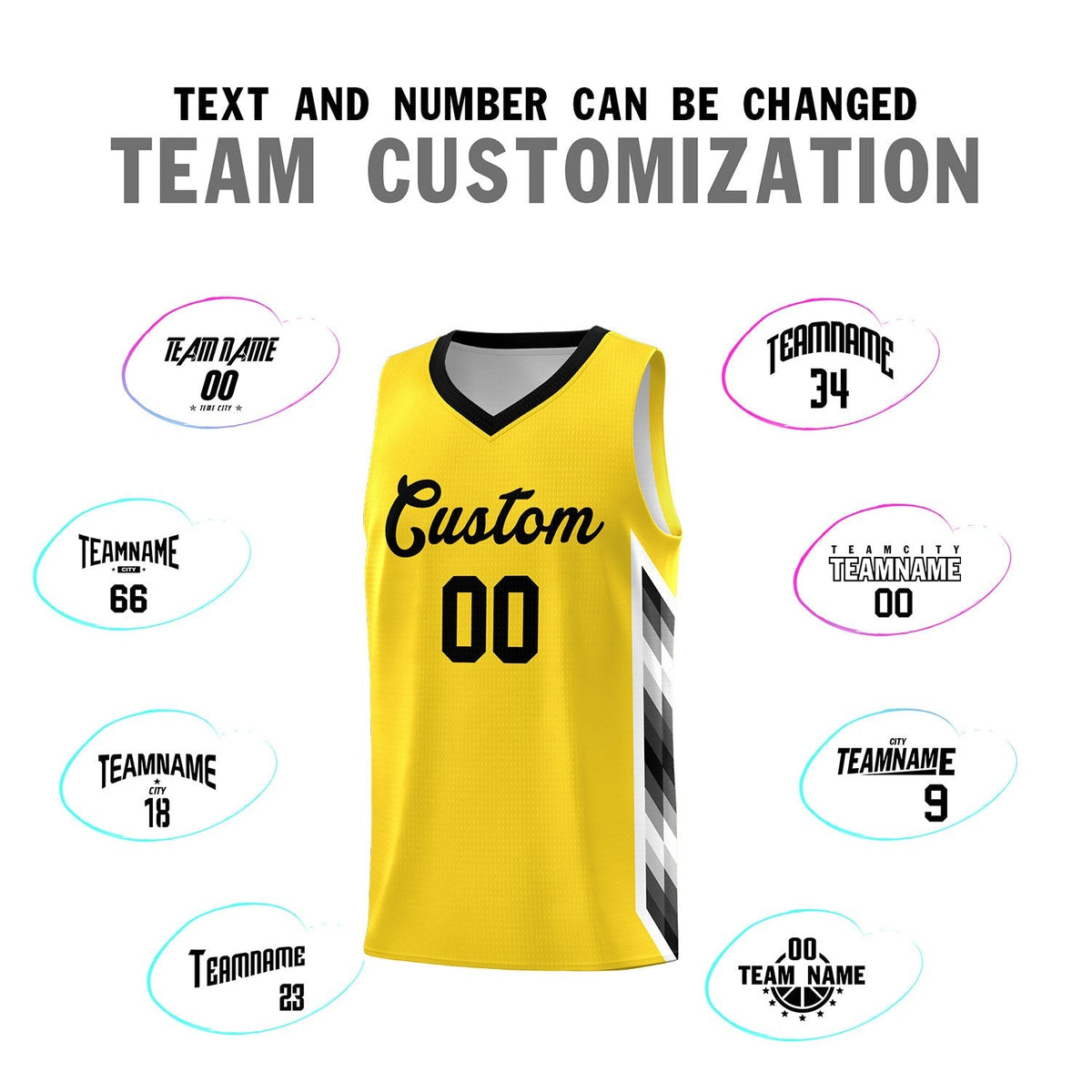 Custom Gold Mosaic Gradient Fashion Sports Uniform Basketball Jersey Limited