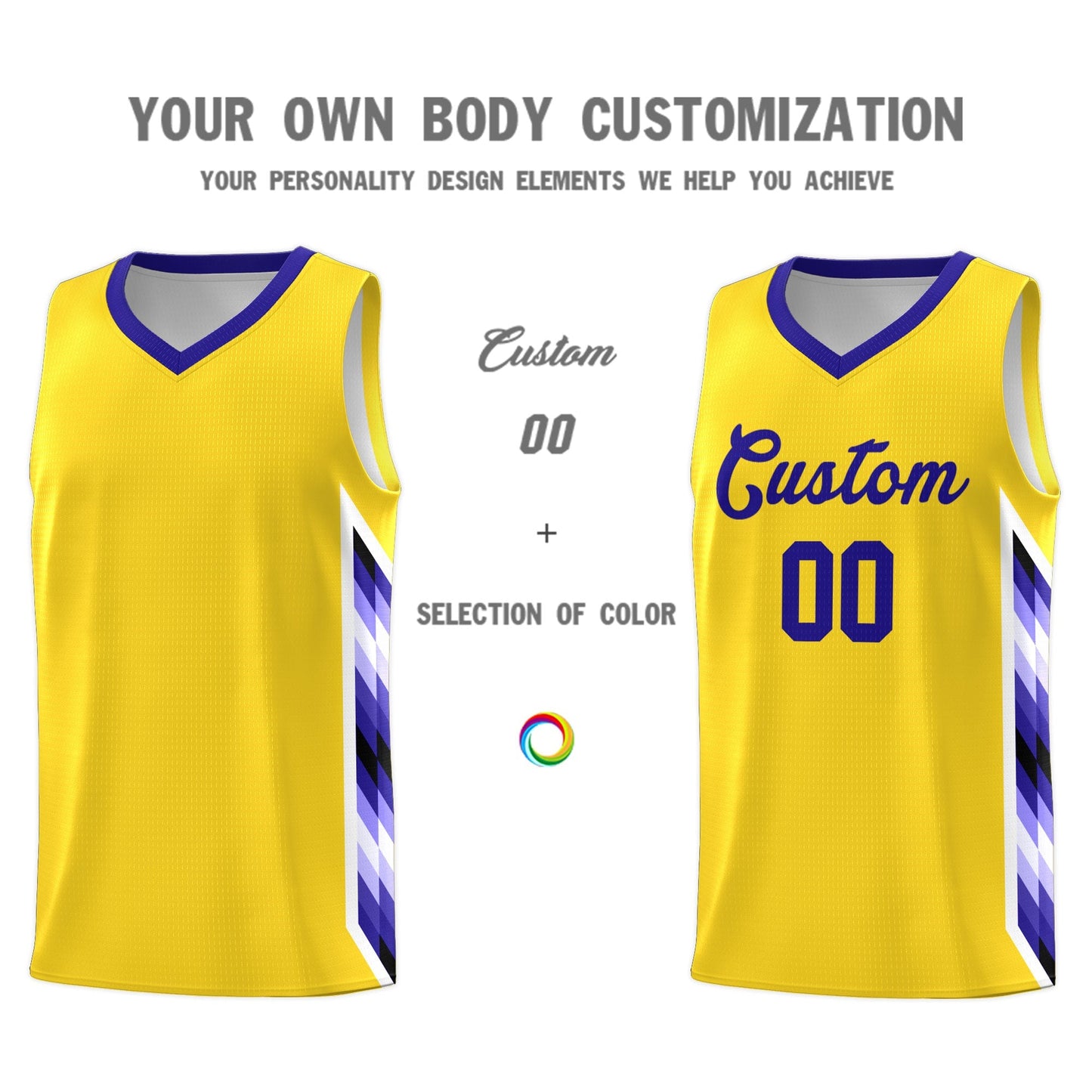 Custom Gold Mosaic Gradient Fashion Sports Uniform Basketball Jersey Limited
