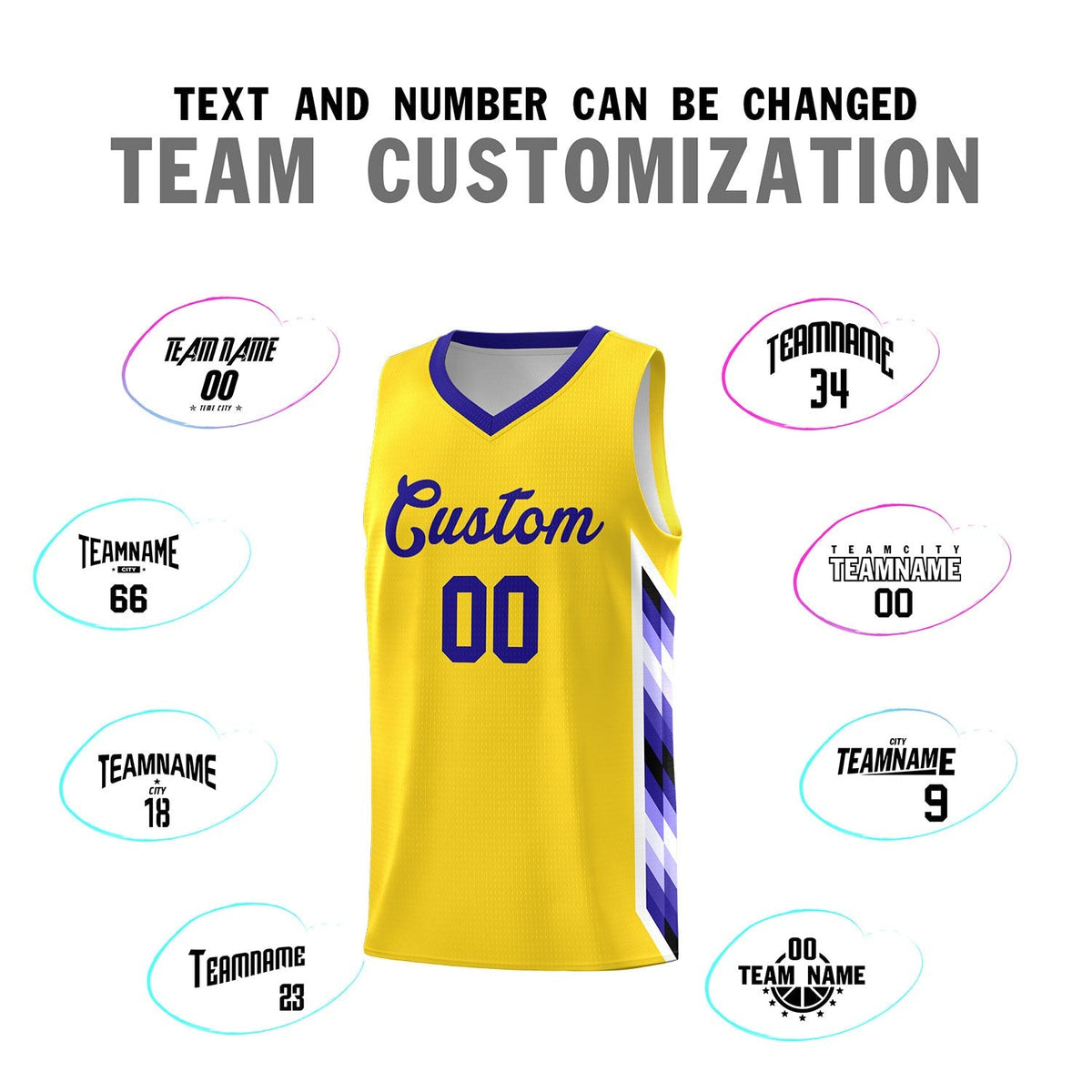 Custom Gold Mosaic Gradient Fashion Sports Uniform Basketball Jersey Limited