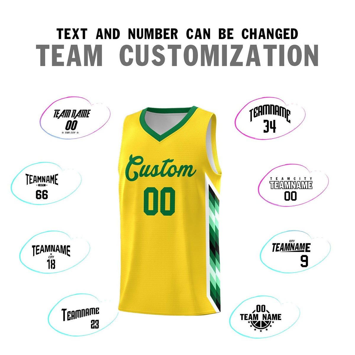 Custom Gold Mosaic Gradient Fashion Sports Uniform Basketball Jersey Limited