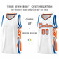 Custom White Orange-Royal Graffiti Pattern Side Curve Pattern Sports Uniform Basketball Jersey Sets Limited
