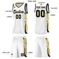 Custom White Black-Old Gold Graffiti Pattern Side Curve Pattern Sports Uniform Basketball Jersey Sets Limited