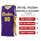 Custom Purple Gold-White Graffiti Pattern Side Curve Pattern Sports Uniform Basketball Jersey Sets Limited
