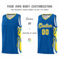 Custom Royal Gold-White Graffiti Pattern Side Curve Pattern Sports Uniform Basketball Jersey Sets Limited