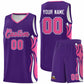Custom Purple Pink-White Graffiti Pattern Side Curve Pattern Sports Uniform Basketball Jersey Sets