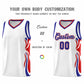 Custom White Royal-Red Graffiti Pattern Side Curve Pattern Sports Uniform Basketball Jersey Sets Limited