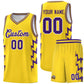 Custom Gold Side Lightning Pattern Sports Uniform Basketball Jersey