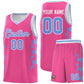 Custom Pink Side Lightning Pattern Sports Uniform Basketball Jersey