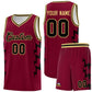 Custom Crimson Side Lightning Pattern Sports Uniform Basketball Jersey