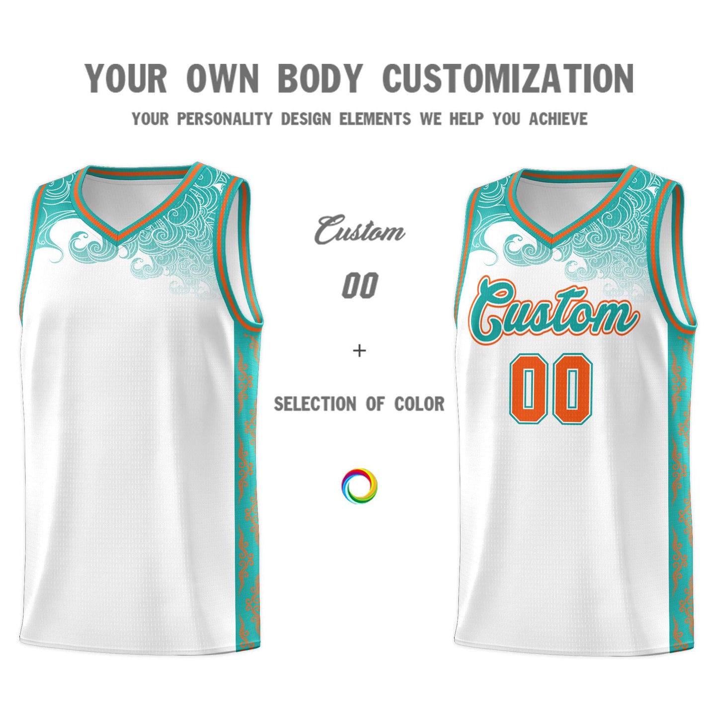 Custom White Personalized Cloud Pattern Sports Sets Uniform Basketball Jersey Limited