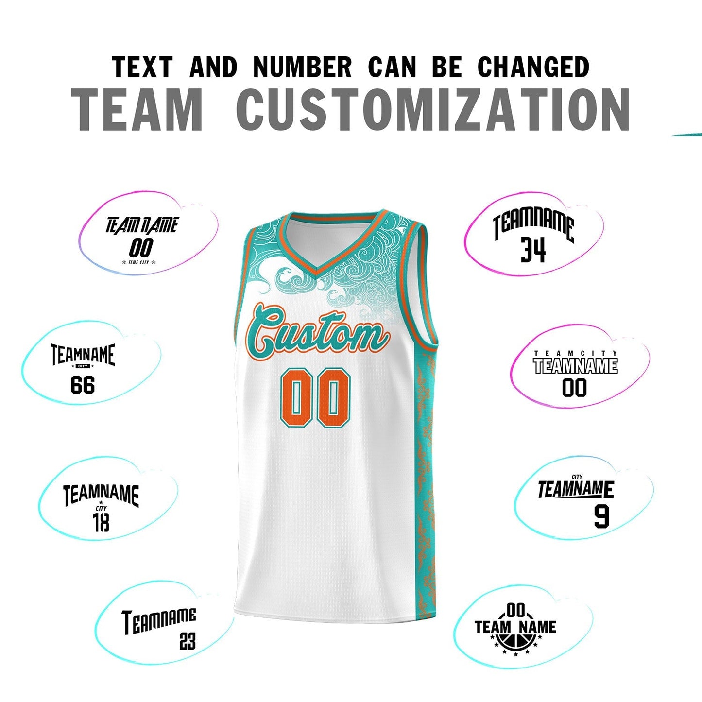 Custom White Personalized Cloud Pattern Sports Sets Uniform Basketball Jersey Limited