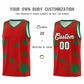 Custom Red Kelly Green Graffiti Pattern Star Print Basketball Jersey Sets Limited