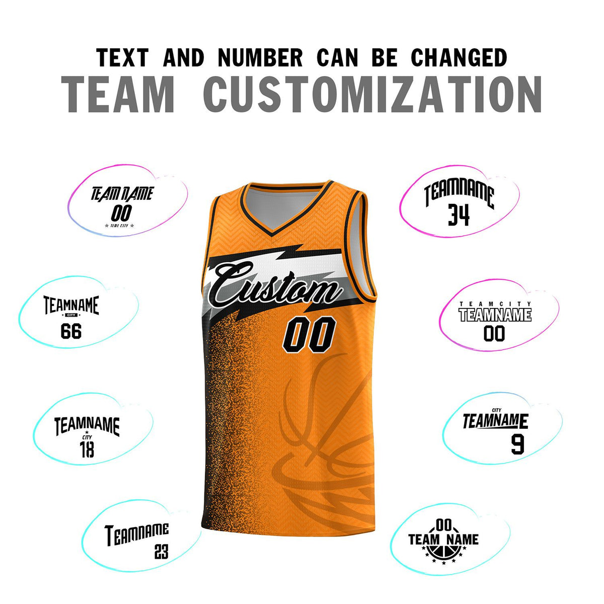 Custom Broncos Orange Dot Scatter Graffiti Pattern Sports Uniform Basketball Jersey Limited