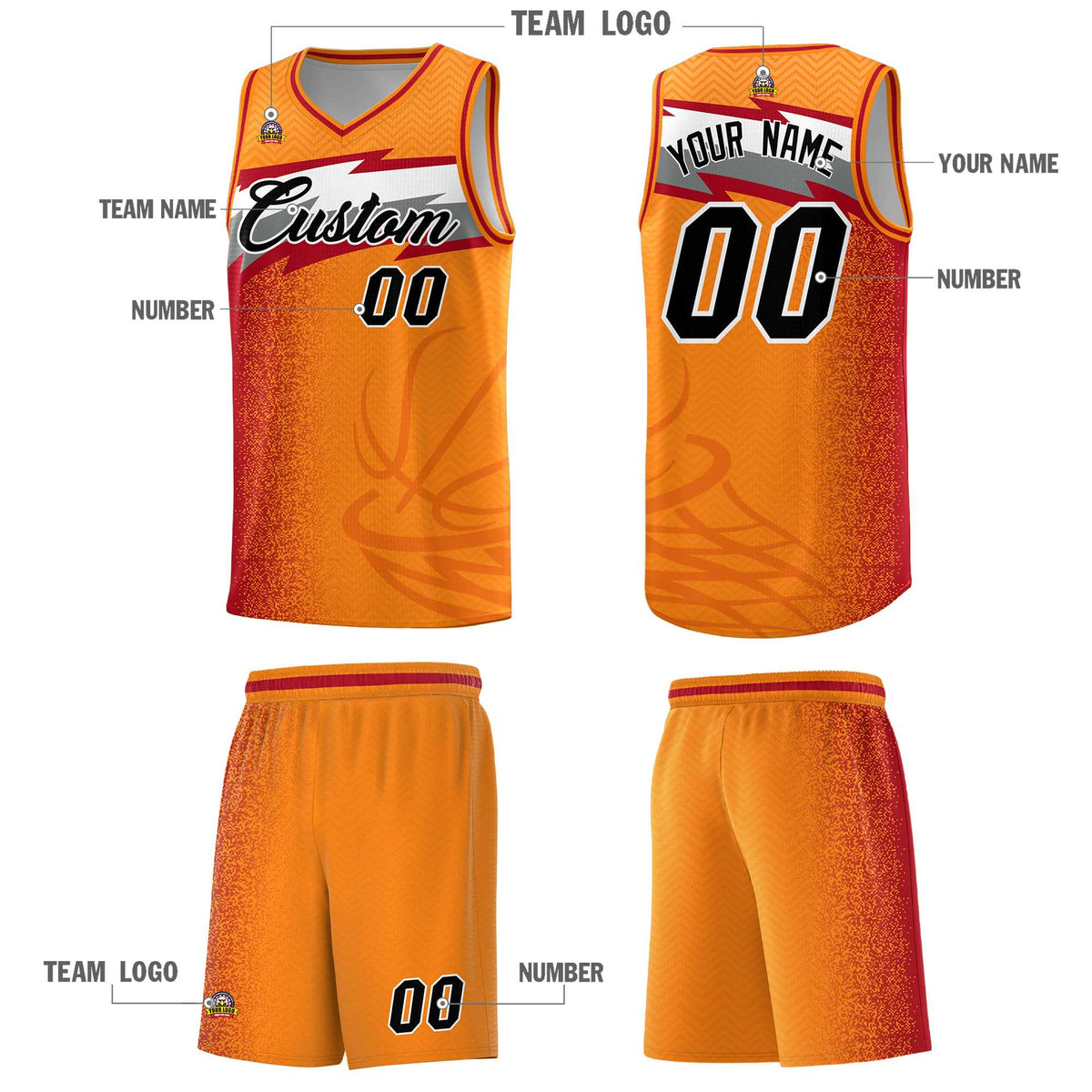 Custom Broncos Orange Dot Scatter Graffiti Pattern Sports Uniform Basketball Jersey Limited