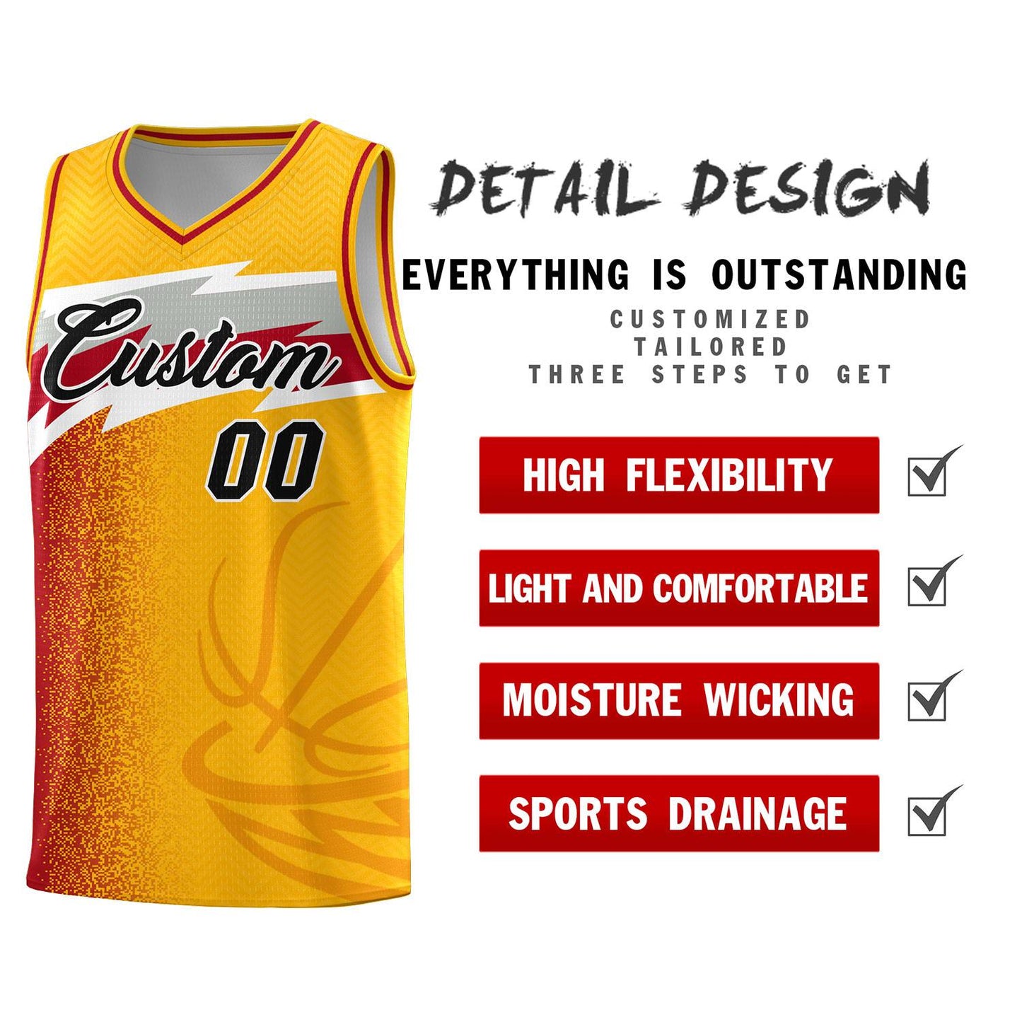 Custom Gold Dot Scatter Graffiti Pattern Sports Uniform Basketball Jersey Limited