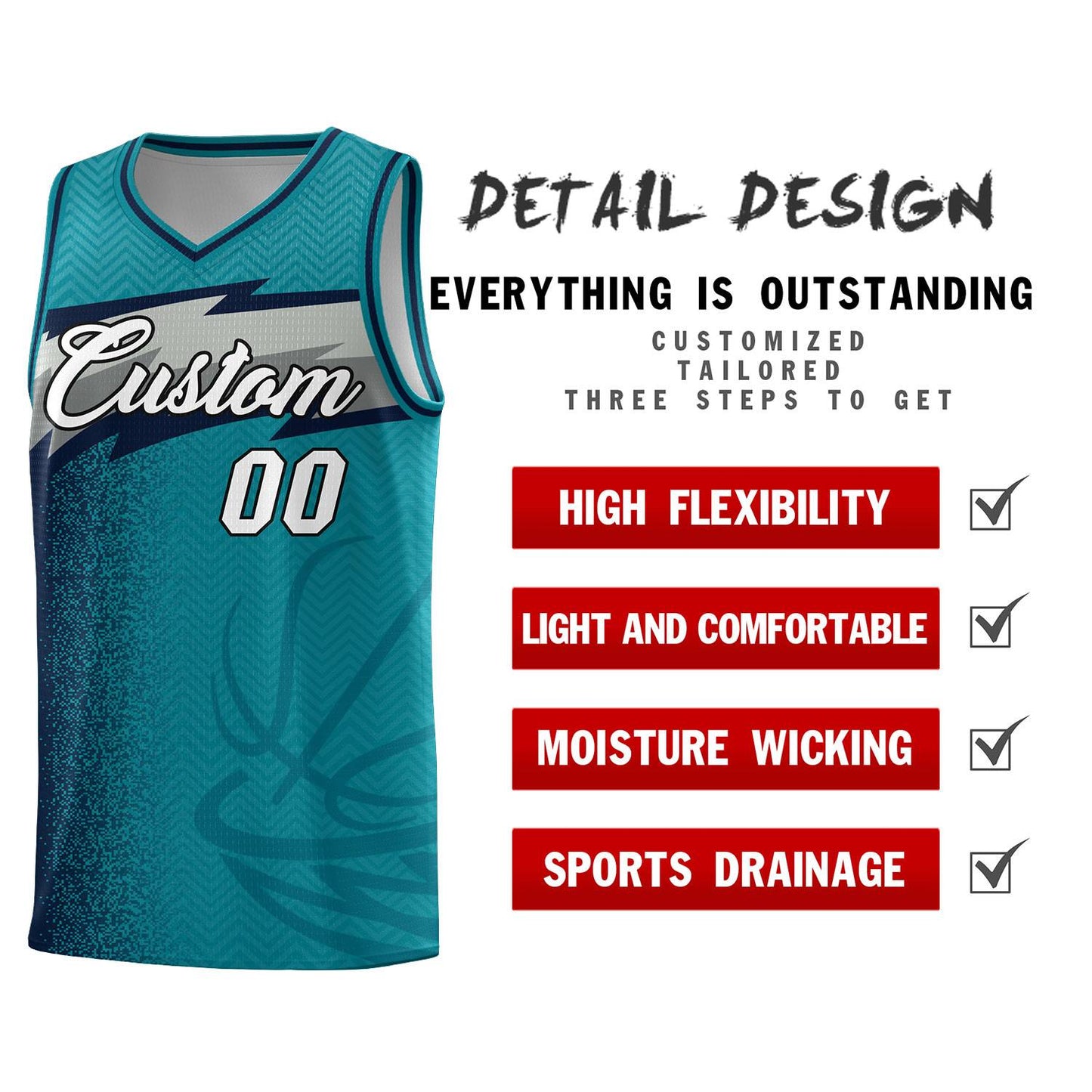 Custom Aqua Dot Scatter Graffiti Pattern Sports Uniform Basketball Jersey Limited