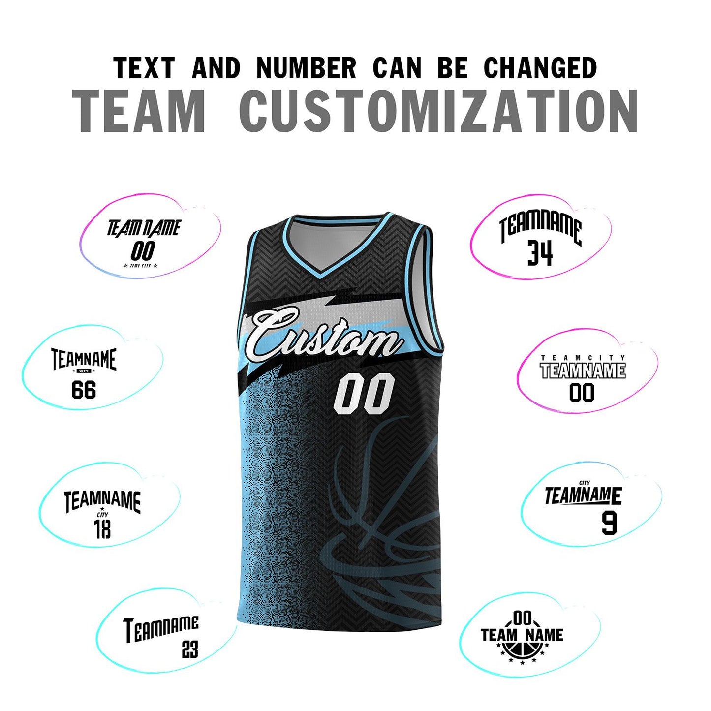 Custom Black Dot Scatter Graffiti Pattern Sports Uniform Basketball Jersey Limited