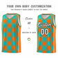 Custom Aqua Orange-White Grid Basketball Kits For Team Limited