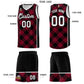 Custom Crimson Black-White Grid Basketball Kits For Team Limited
