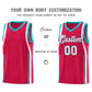 Custom Red Aqua-White Ribbon Pattern Basketball Kits Limited