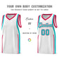 Custom White Aqua-Red Ribbon Pattern Basketball Kits Limited