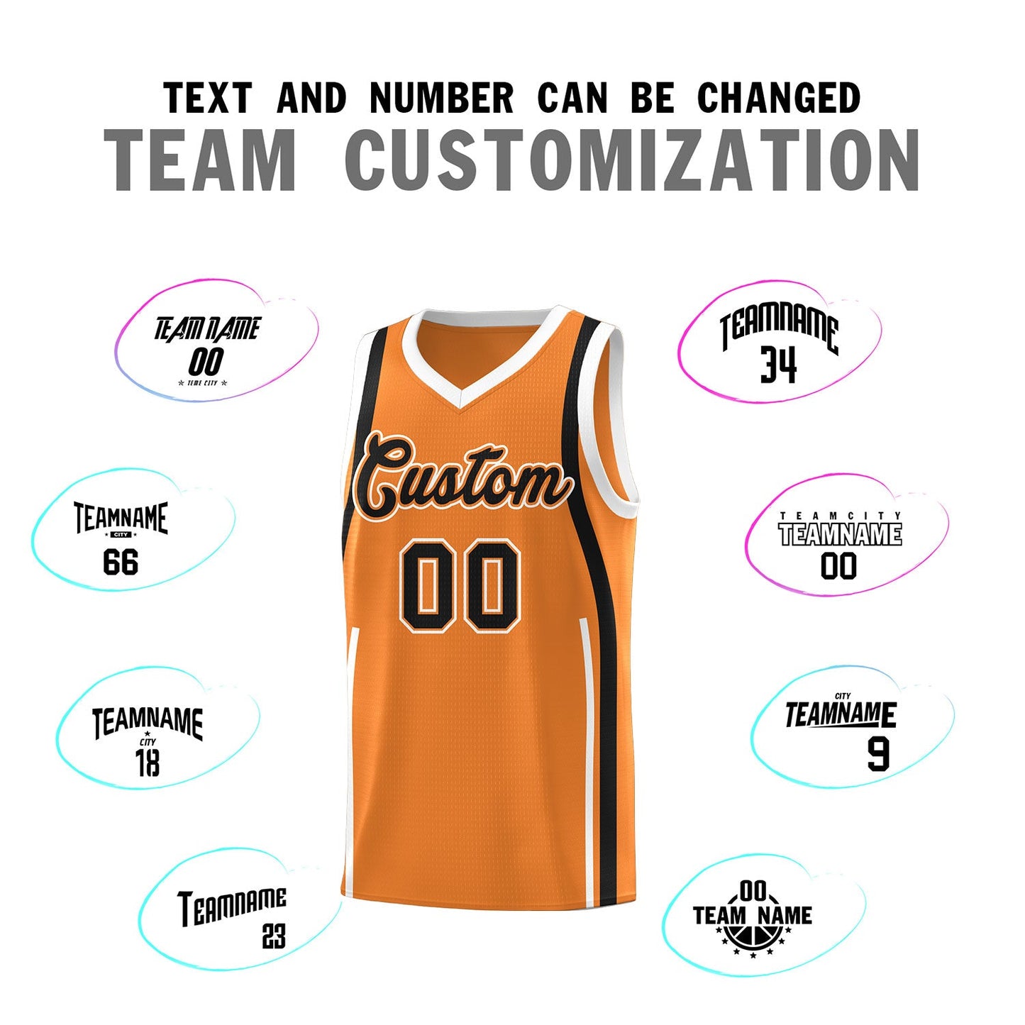 Custom Gold Orange Black-White Ribbon Pattern Basketball Kits Limited