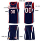 Custom Navy Red-White Ribbon Pattern Basketball Kits Limited