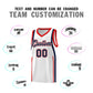 Custom White Navy-Red Ribbon Pattern Basketball Kits Limited