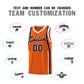 Custom Orange Navy-White Ribbon Pattern Basketball Kits Limited