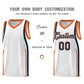 Custom White Navy-Orange Ribbon Pattern Basketball Kits Limited