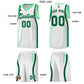 Custom White Kelly Green-Green Ribbon Pattern Basketball Kits Limited