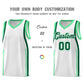 Custom White Kelly Green-Green Ribbon Pattern Basketball Kits Limited