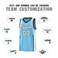 Custom Light Blue Black-White Ribbon Pattern Basketball Kits Limited