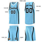 Custom Light Blue Black-White Ribbon Pattern Basketball Kits Limited