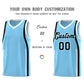 Custom Light Blue Black-White Ribbon Pattern Basketball Kits Limited