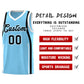 Custom Light Blue Black-White Ribbon Pattern Basketball Kits Limited