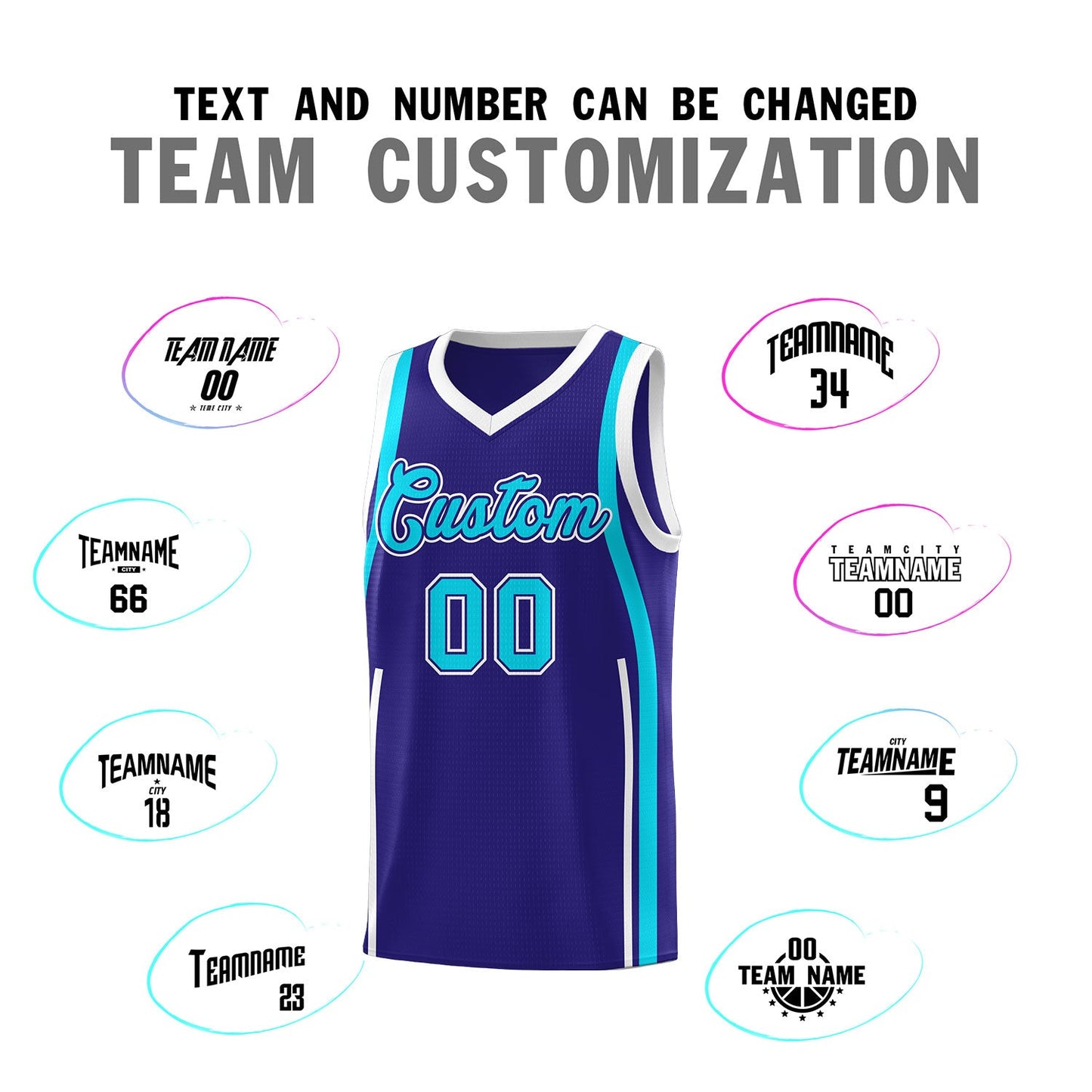 Custom Royal Sky Blue-White Ribbon Pattern Basketball Kits Limited
