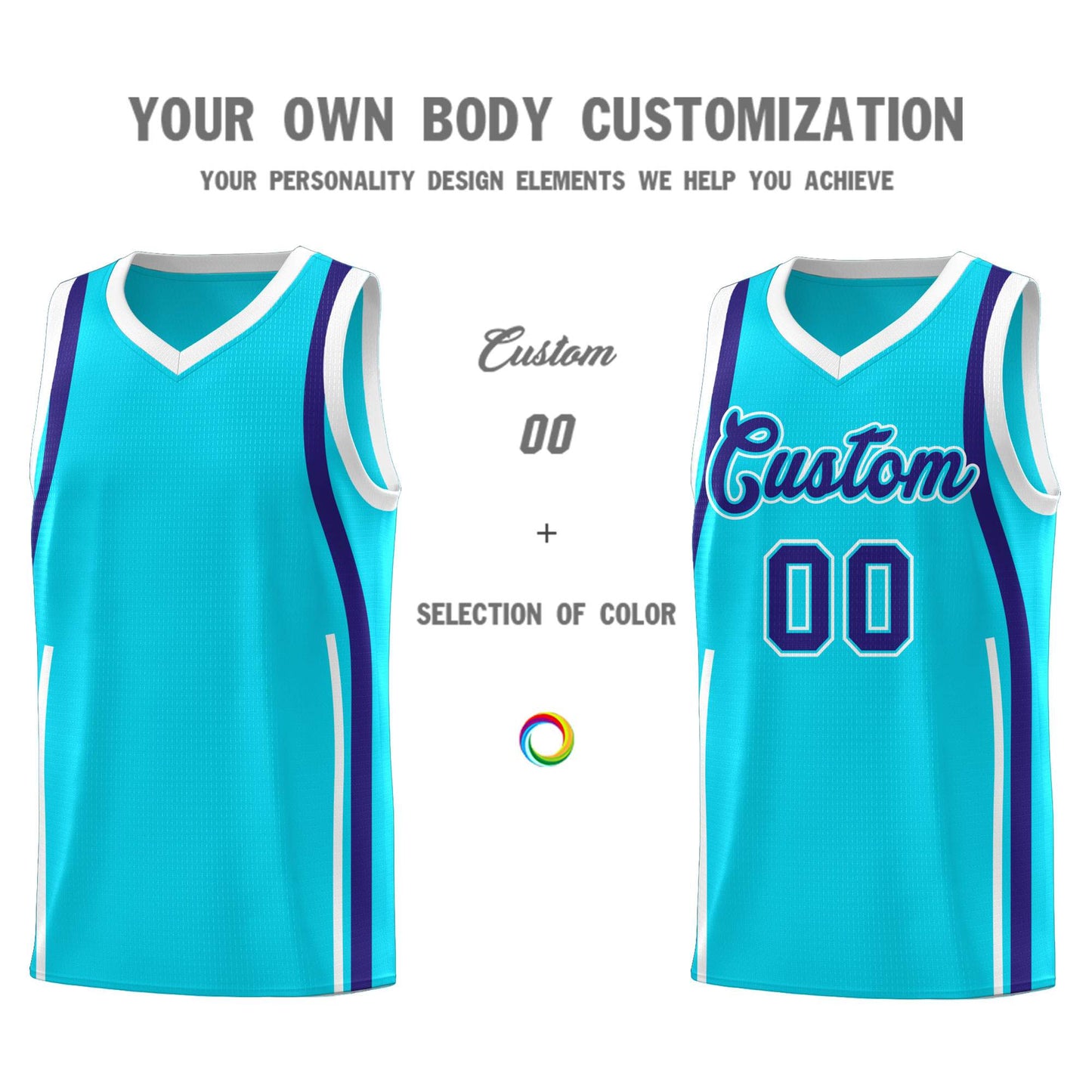 Custom Sky Blue Royal-White Ribbon Pattern Basketball Kits Limited