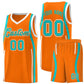 Custom Orange Aqua-White Ribbon Pattern Basketball Kits